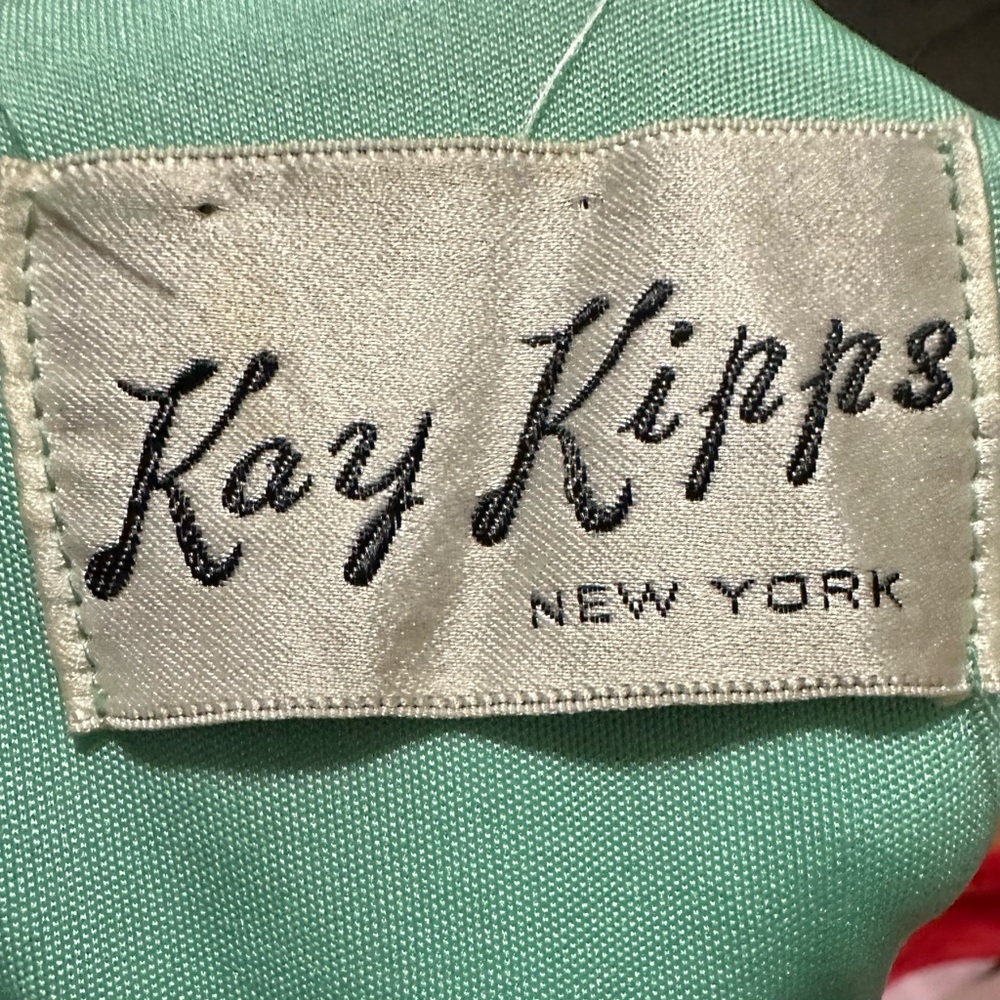 Kay Kipps New York Vintage Elegant Beaded Mint Green Long Sleeve Evening Dress - Picture 13 of 14